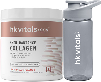 HEALTHKART Skin Radiance Collagen Supplement with Biotin, Watermelon with Sipper(2 x 100 g)