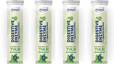 puriteo DIGESTIVE ENZYME EFFERVESCENT TULSI_04(4 x 15 Tablets)