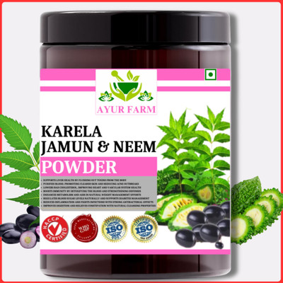 Ayur Farm Karela Jamun Powder with Neem for Sugar Control | Neem Karela Jamun Powder(300 g)