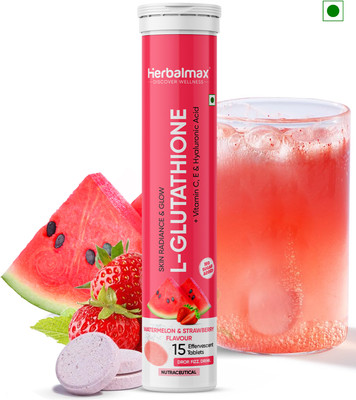 Herbal max L-Glutathione Skin Brightening Effervescent with Vitamin C&E |Clear pigmentation(15 Tablets)