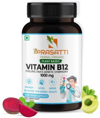 Prasatti Herbal Organic Plant Based Vitamin B12 Natural(120 Capsules)