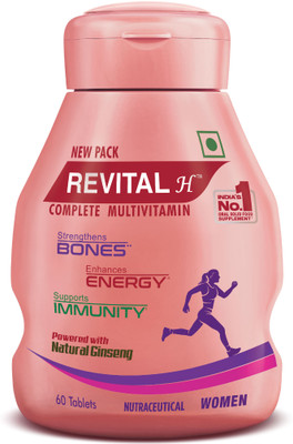 Revital H Women with 22 Multivitamins & Minerals such as Calcium, Iron, Biotin(60 Capsules)