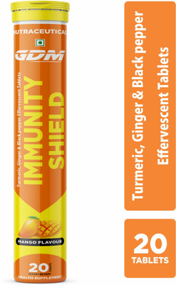 gdm nutraceuticals llp IMMUNITY SHIELD-TURMERIC, GINGER & BLACK PEPPER - MANGO FLAVOUR(20 Tablets)