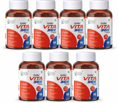 FYTIKA Vita 365, 3 in 1 Multivitamin (Pack of 7 )- 420 Tablets(7 x 60 Tablets)