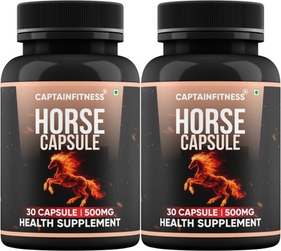 CaptainFitness Horse Capsule| Energy, Strength & Stamina-(150)(2 x 30 Capsules)