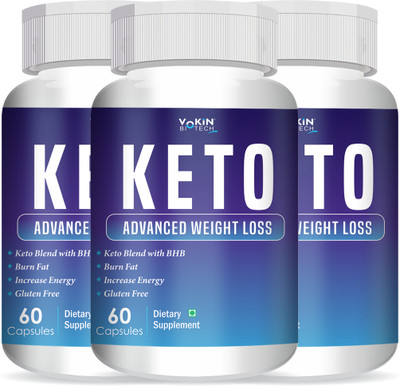 Vokin Biotech Keto Advanced Natural Weight Loss | Fat Burner For Women And Men(3 x 60 Capsules)