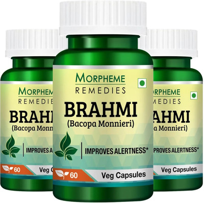 Morpheme Remedies Bacopa (Brahmi) Extract 500 mg (Pack Of 3)(3 x 60 Capsules)