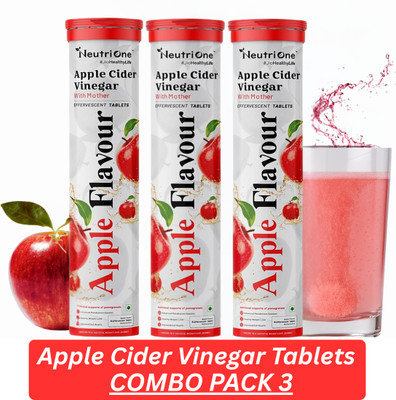 NeutriOne Apple Cider Vinegar with Mother | 45 Effervescent Tablets for Weight Loss(3 x 15 Tablets)
