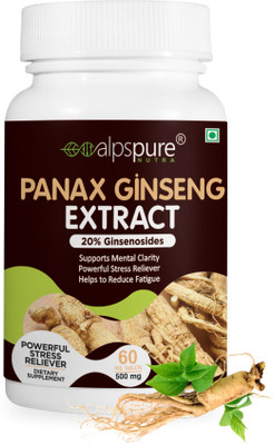 ALPSPURE Panax Ginseng Extract / Korean Ginseng 500 mg Powerful Stress Reliever(60 Tablets)