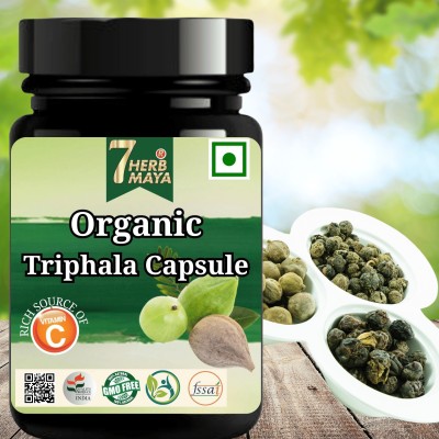 7Herbmaya Triphala Capsules for Improves Energy & Enhances Your Immunity for Daily Life(4 x 60 Capsules)