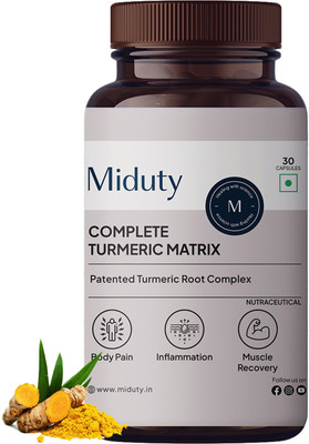 Miduty Complete Turmeric Matrix - Turmeric - Cough Cold - Cholesterol -10x bioavailable(30 Capsules)