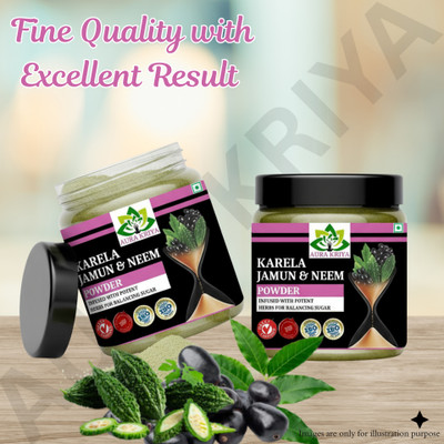 Aura Kriya Natural Neem Karela Jamun Powder - Maintain Blood Sugar Levels/Neem Karela Jamun(2 x 100 g)