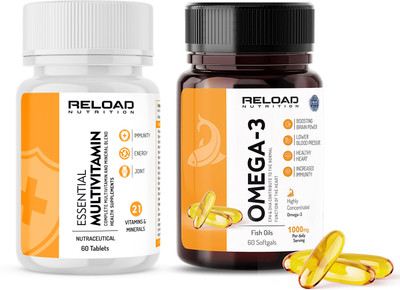 RELOAD NUTRITION Multivitamin + Fish Oil (60 Capsules)(2 x 60 Capsules)