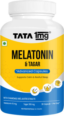 TATA 1mg Melatonin 10 mg Vegetarian Capsule For Calm & Restful(30 Capsules)