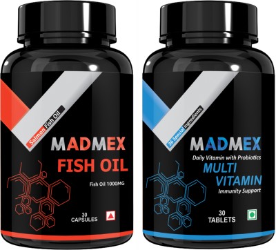 MADMEX Fish Oil Omega 3 - 1000mg and Multivitamin(2 x 30 Tablets)