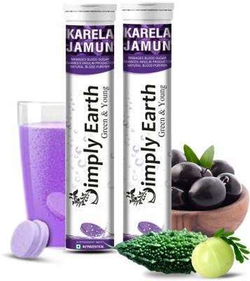 Simply earth Karela Jamun Fizz Effervescent (Karela Jamun Juice) | - 40 Effervescent Tablets(2 x 50 g)