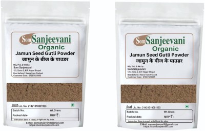 Som Sanjeevani Organic Jamun Seed Gutli Powder 300g(2x150g)| No added Chemical |With 100g Multani mitti(2 x 150 g)