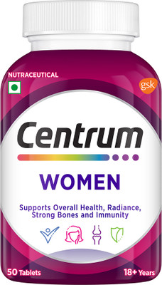 Centrum Women|Supports Overall Health (Veg) |World's No.1 Multivitamin(50 No)
