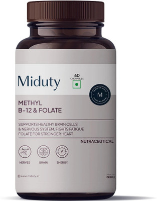 Miduty Vitamin B12 - Methyl Folate - Fast Absorption Methylcoblamin- Vitamin B6(60 No)