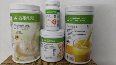 HERBALIFE WEIGHT LOSS COMBO F1 MANGO SHAKE & SHAKEMATE & ROTEIN POWDER200GM & AFRESH LEMON(1 kg)