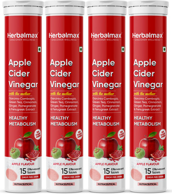 Herbal max Apple cider Vinegar with Garcinia Cambogia & Pomegranate | Healthy Metabolism(4 x 15 Tablets)
