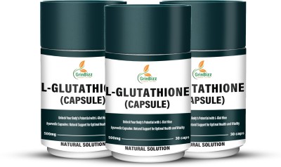 grinbizz L-Glutathione Capsule For Healthy & Radiant Skin With 500mg(3 x 30 Capsules)