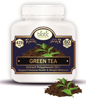 biotic Green Tea Extract for Fat Burner (Weight Loss) 475mg - 60 Veg Cap(60 Capsules)