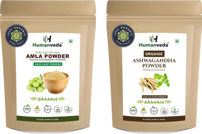 Humanveda Natural Ashwagandha & Amla powder | 100g Each(2 x 100 g)
