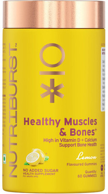 Nutriburst Healthy Muscle & Bones Gummies with Vitamin D & Calcium(60 No)