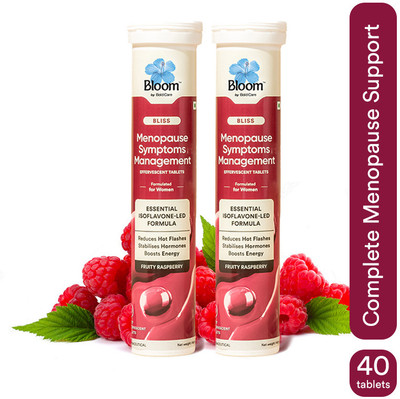 Bloom Menopause Relief Effervescent Tablet| For Hormonal Imbalance 41+(2 x 20 Tablets)