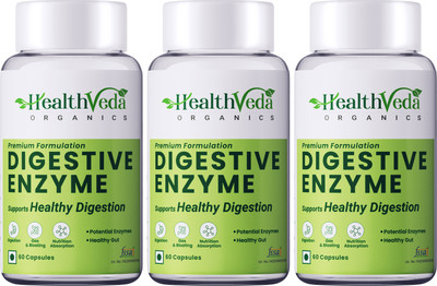 Health Veda Organics Digestive Enzyme for Better Digestive Function for both Men and Women(3 x 60 Capsules)