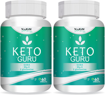 Vokin Biotech Keto Guru for weight loss fast ultra slim Fat Burner For Men & Women Pack of 2(2 x 60 Tablets)