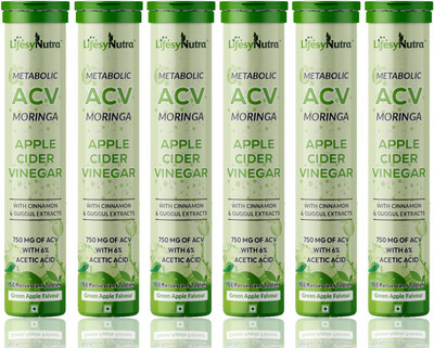 Lifesy Nutra Apple Cider Vinegar Moringa Effervescent Tablet, ACV Moringa To Control Cravings(6 x 15 Tablets)