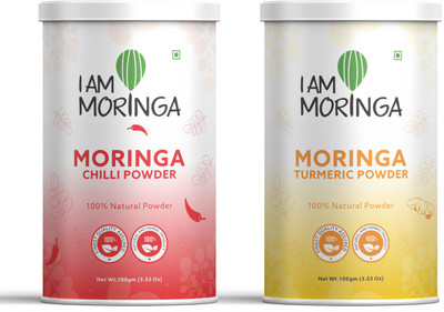 I Am Moringa Moringa red chilli Powder 100gm and Moringa Turmeric Powder 100gm(2 x 100 g)