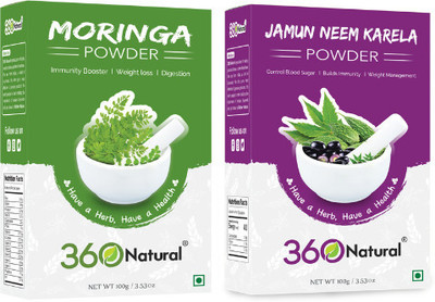 360 Natural Moringa & Jamun Neem Karela Health Care(2 x 100 g)