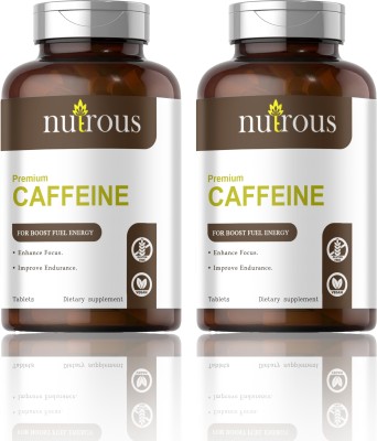 Nutrous Caffeine 200mg Supports Focus, Energy, Endurance Tablets (S235)(2 x 60 Tablets)