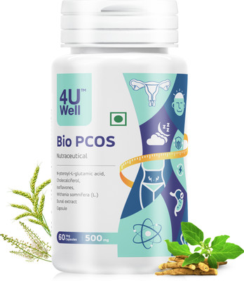 4UWell Bio PCOS Supplement for Women | Regularize Menstrual Cycle | 60 Capsules(500 mg)