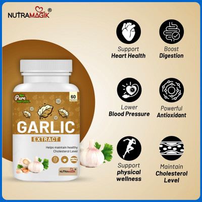 nutramagik Herbal Supplement: Garlic Extract for for Balance Cholesterol Level,Support Hea(60 Capsules)