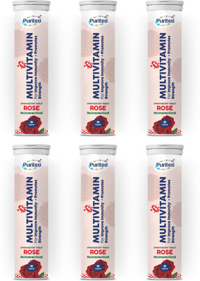 puriteo MULTIVITAMIN EFFERVESCENT TABLET ROSE 06(6 x 15 Tablets)