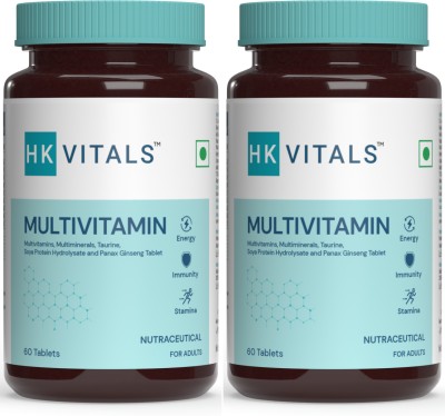 HEALTHKART HK Vitals Multivitamin Multimineral, Amino Acids, Taurine & Ginseng Extract(2 x 60 No)