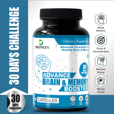 DNUTRIXN Advance Brain& Memory Booster | 30 Days Challenge| Boost Memory, Focus & Clarity(30 No)