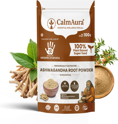 CalmAura Ashwagandha Root Powder | Stress Relief & Stamina Booster(100 g)