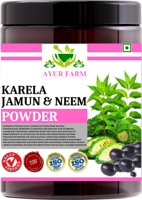 Ayur Farm Neem Karela Jamun Powder for Sugar Control | Ayurvedic Karela Jamun Powder(300 g)