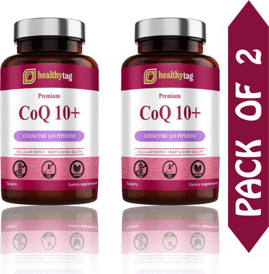 Healthy Tag 120mg Coenzyme Q10 Tablets with Piperine (D192)(2 x 60 Tablets)