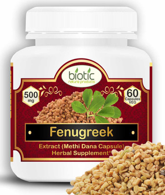 biotic Fenugreek (Methi) Extract 500mg - 60 Veg Capsules(60 No)
