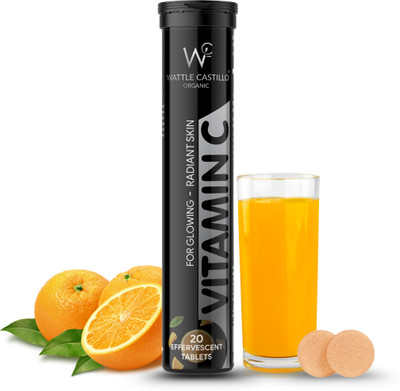 Wattle Castillo Immunity booster Vitamin C Effervescent - 1000mg Emblica L, Zinc - Skin Radiant(20 Tablets)