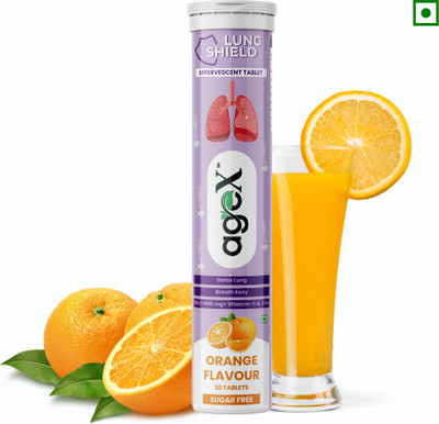 Age x Lung Shield Effervescent Tablets - Orange Flavour(20 Tablets)