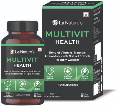 La Natures Multivit Health| Multivitamin for Energy Stamina Immunity & Overall Health|(60 Capsules)