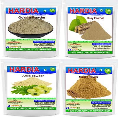 Hardia Gokhru Giloy Amla mulethi churna Powder 100 gm combo pack(4 x 25 g)