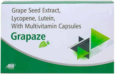 GRAPAZE CAPSULES WITH GRAPE SEED EXTRACT, LYCOPENE, LUTIENE & MULTI VITAMIN(2 x 10 Capsules)